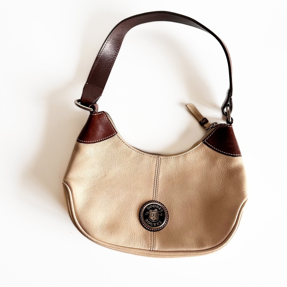 Dooney & Bourke AWL 2 Bone Pebbled Leather Too Zip Shoulder Bag